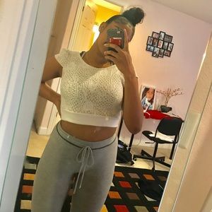 Cream White Crochet Lace Crop Top